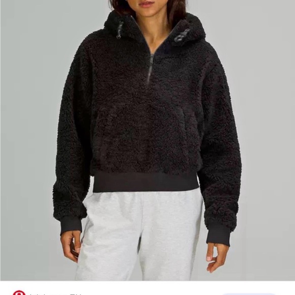 lululemon athletica Jackets & Blazers - lululemon athletica Black Teddy Jacket 1/2 style